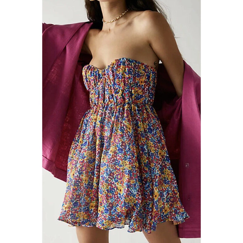 Free People Love and Lemons Sasha Strapless Mini Dress